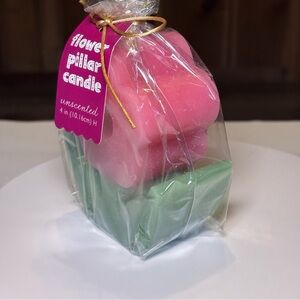 Tulip Flower Candle Pink and Green New